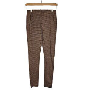 J. Jill Ponte Houndstooth Knit Slim Legging Stretch Pull‎ On Brown Womens XS